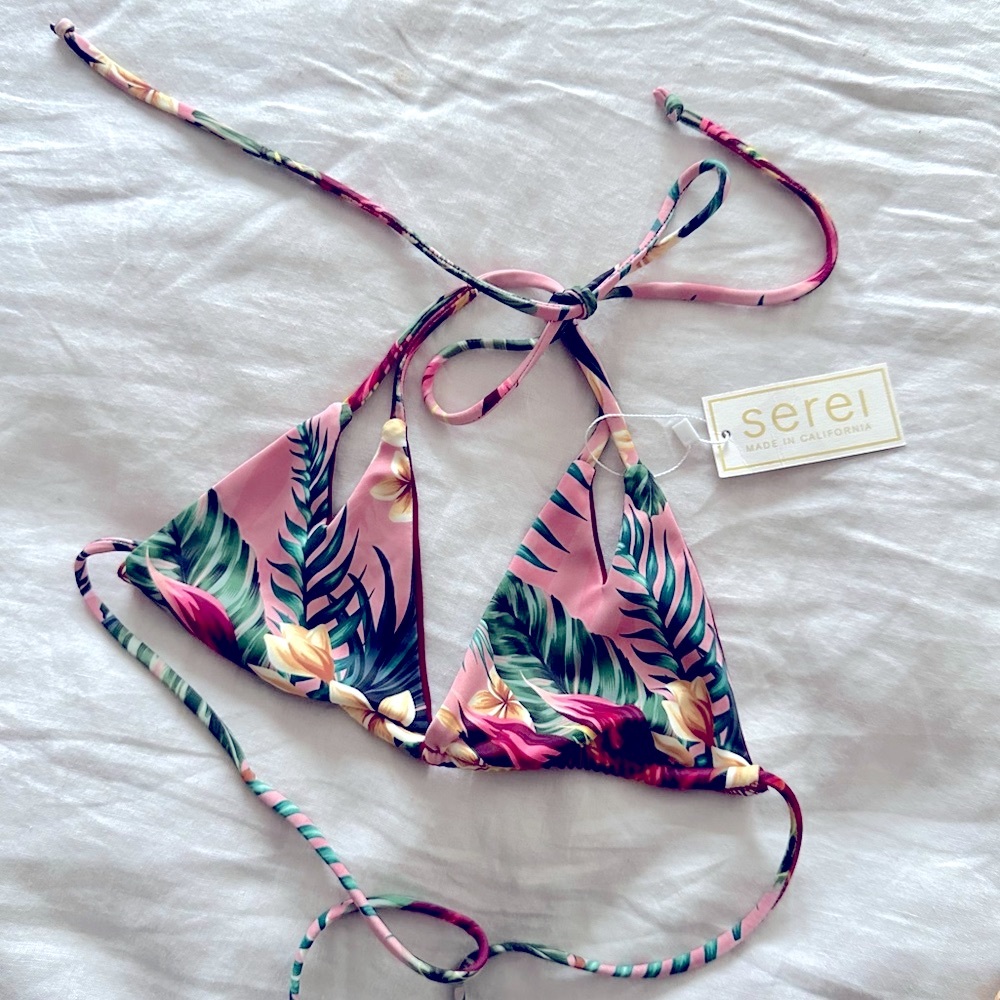 MALIS triangle top in PINK PARADISE by Serei Swim